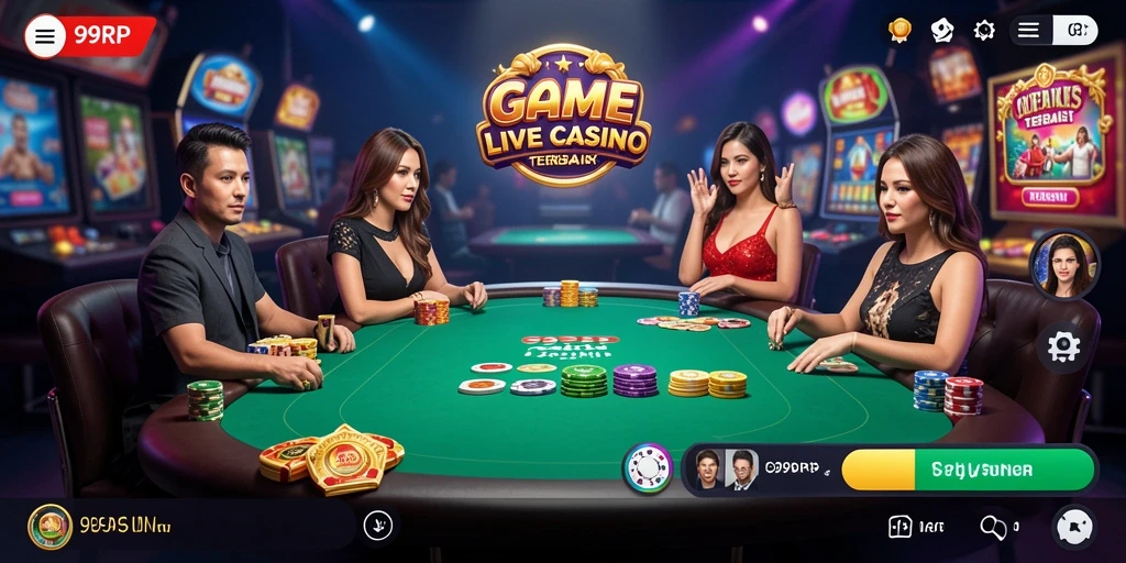 Tampilan utama gameplay Live Casino yang mendebarkan di 99RP.