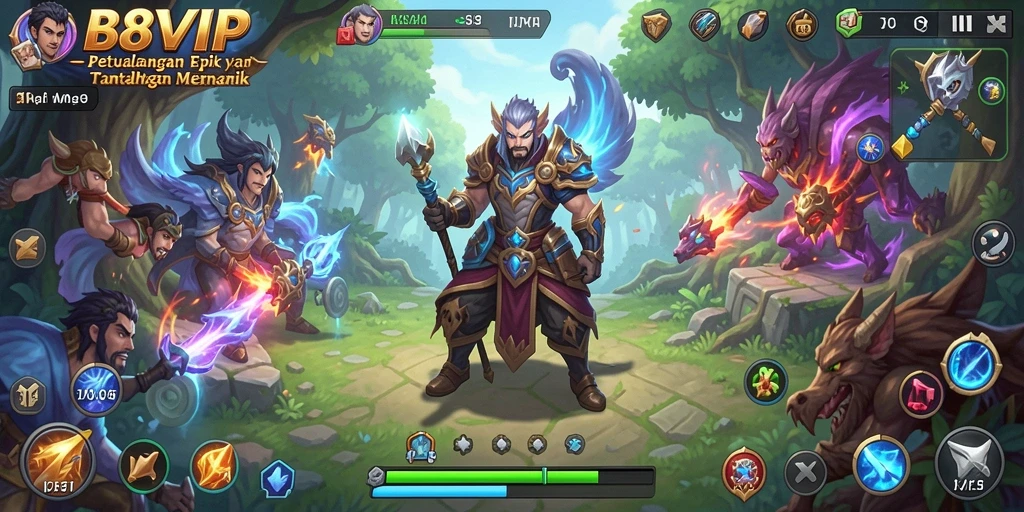 Tampilan gameplay B8VIP yang menampilkan aksi petualangan.