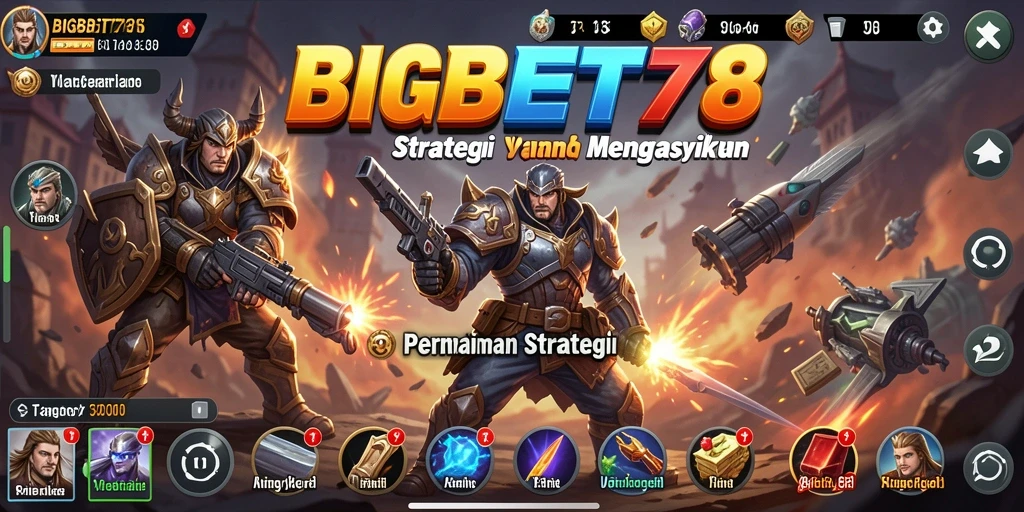 Tangkapan layar utama BIGBET78 menampilkan aksi pertempuran strategi yang mendebarkan.