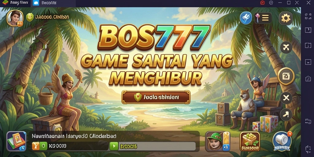 Tampilan permainan <strong>BOS777</strong> yang ceria dan penuh warna.