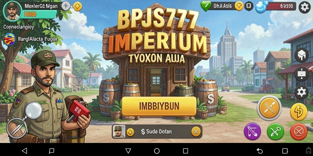 Screenshot gameplay BPJS777 yang menunjukkan pembangunan bisnis Tycoon.