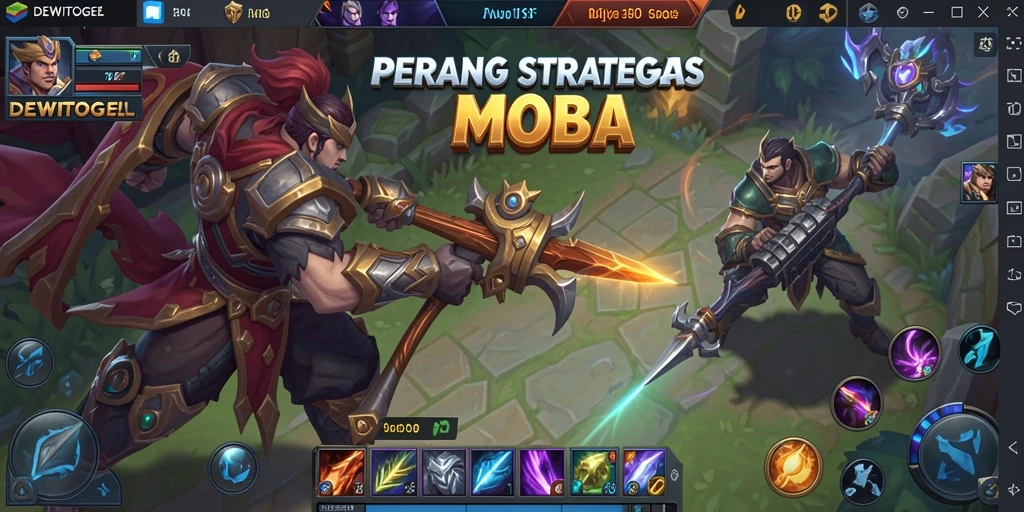 Screenshot utama DEWITOGEL yang menampilkan aksi seru dalam permainan MOBA.