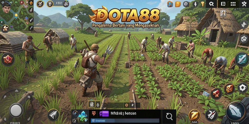 Screenshot DOTA88 menampilkan gameplay bertani yang realistis dan interaktif.