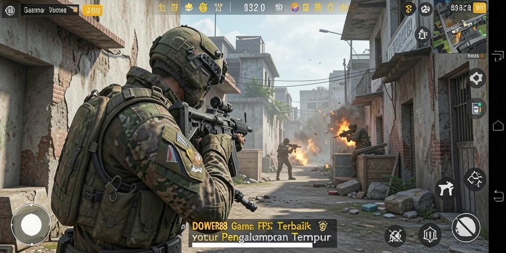 Tampilan gameplay DOWER88 dengan aksi tembak-menembak yang intens.