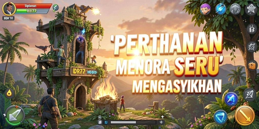 Tampilan gameplay seru dalam IDR77, pengalaman Tower Defense yang mendebarkan.