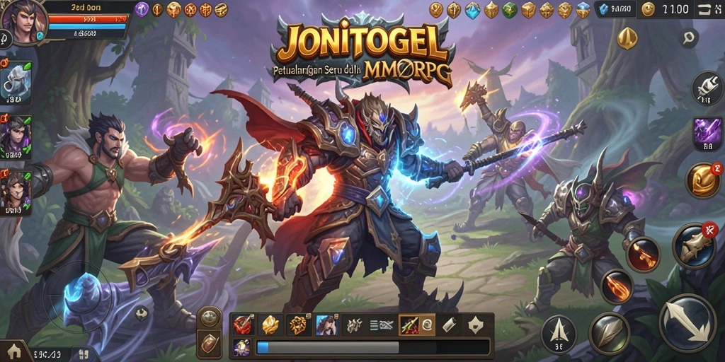Screenshot utama JONITOGEL menunjukkan gameplay seru dalam pertempuran MMORPG.