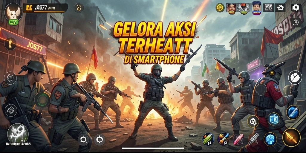 Screenshot menampilkan adegan pertarungan seru dalam JOS77.