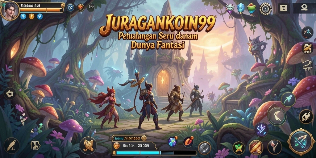 Tampilan gameplay menakjubkan dari JURAGANKOIN99 dalam dunia petualangan.