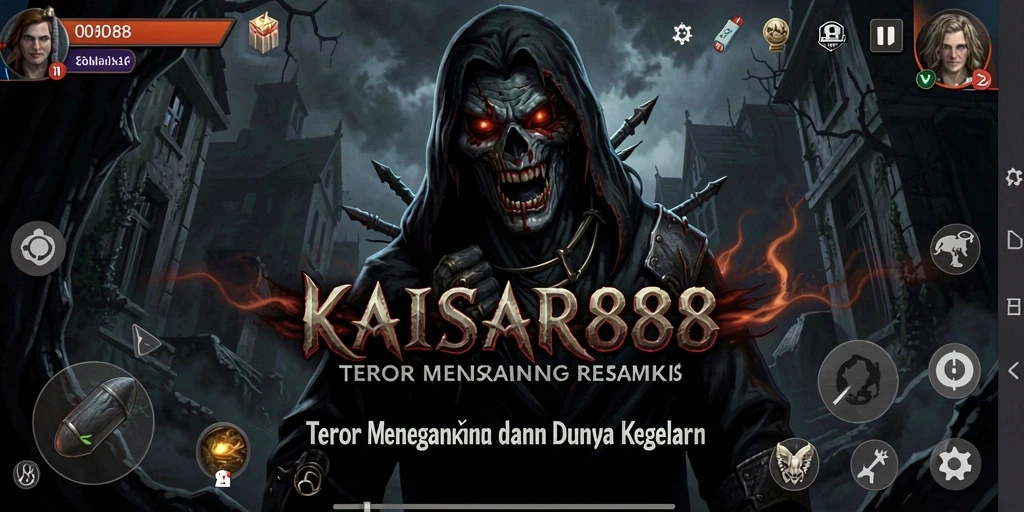 Screenshot gameplay KAISAR888 yang menampilkan momen-momen horor yang mengerikan.