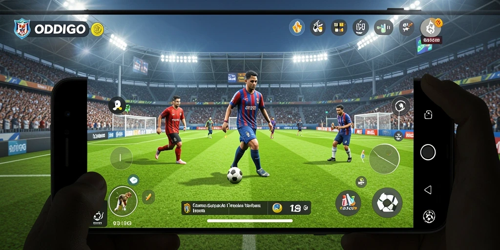Tampilan gameplay <strong>ODDIGO</strong> yang menegangkan dan interaktif dalam sepak bola.