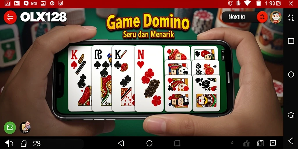 Tampilan gameplay seru di <strong>OLX128</strong>, nikmati permainan Domino.