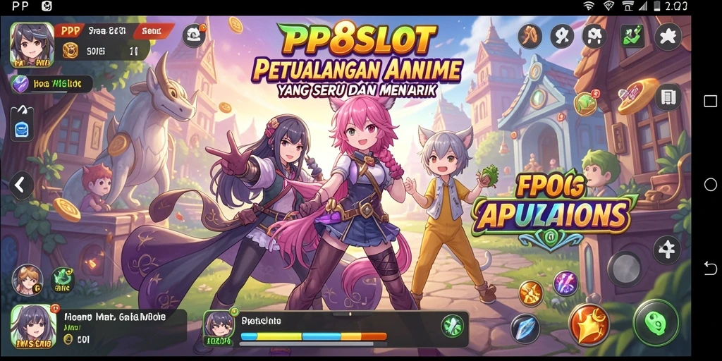 Tampilan gameplay PP8SLOT yang menampilkan aksi karakter Anime.
