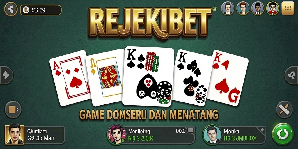 Tampilan gameplay REJEKIBET yang seru dengan pertemanan dan kompetisi.