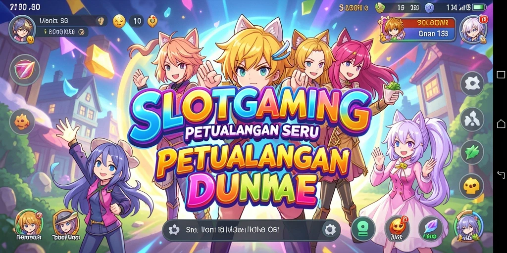 Screenshot SLOTGAMING menunjukkan karakter anime dalam aksi seru.