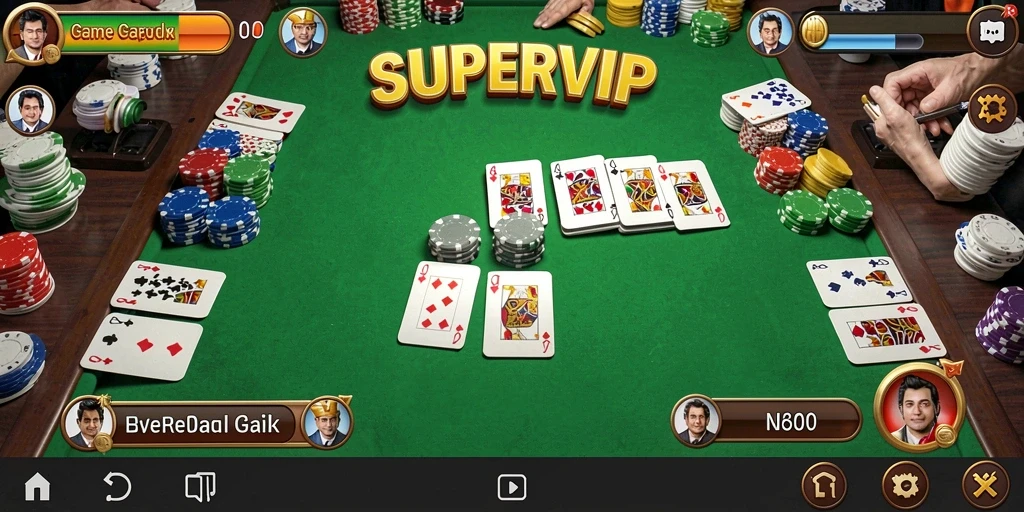 Tampilan gameplay menarik dari SUPERVIP saat bermain Gaple.