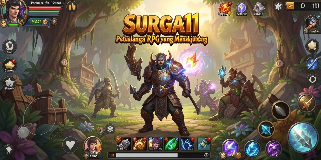 Screenshot SURGA11 menampilkan aksi pertarungan yang mendebarkan di dunia RPG.