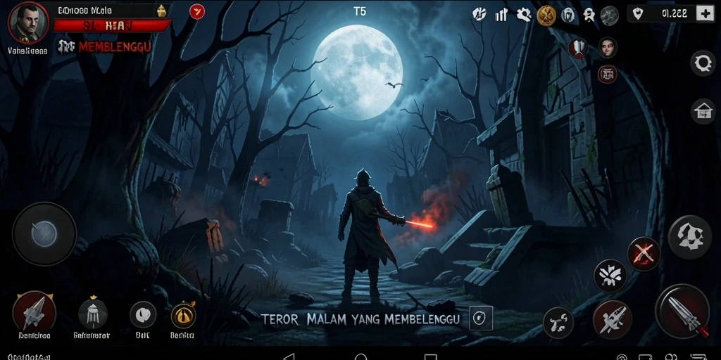 Tangkapan layar utama T6 menampilkan suasana mencekam saat menjelajahi kegelapan.