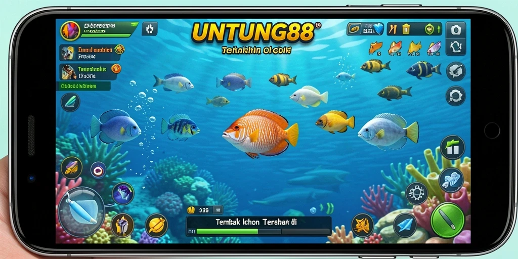Tampilan menarik dari gameplay UNTUNG88 saat menembak ikan.