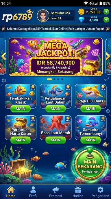 Tampilan antarmuka pengguna rp6789 yang menarik dan mudah digunakan.
